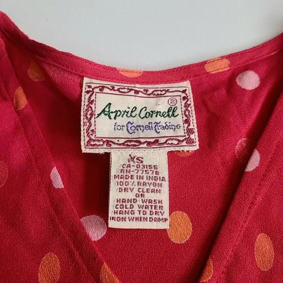 Vintage April Cornell polka dot pink dress. - Picture 4 of 7
